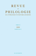 Revue de philologie, de littérature et d'histoire anciennes, v. 83